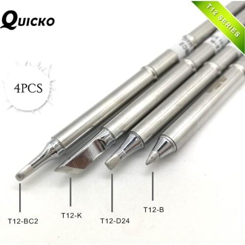 QUICKO Electronic Soldering Iron Tips T12-K T12-B T12-BC2 T12-D24 Solder Iron 220v Welding Tip For Soldering Repair Station