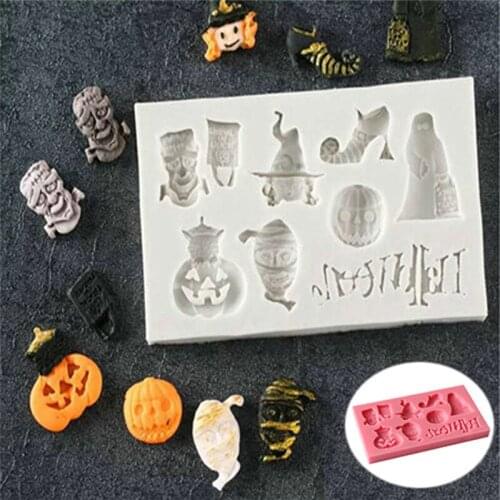 Ghost Fondant Mould Cake Sugarcraft Pumpkin Witch Baking Mold Silicone Halloween Silicone mold