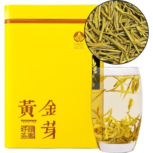 Chinese Huang Jin Ya Green Cha Tea Golden Buds Green Chinese Tea One Bud Two Leaves 250g/can