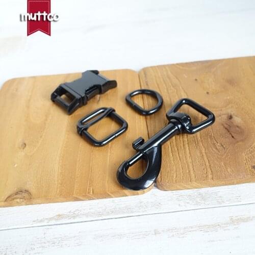 Metal buckle+adjust buckle+D ring+metal dog clasp/set)quick-release buckle customized personal details diy pet supplies