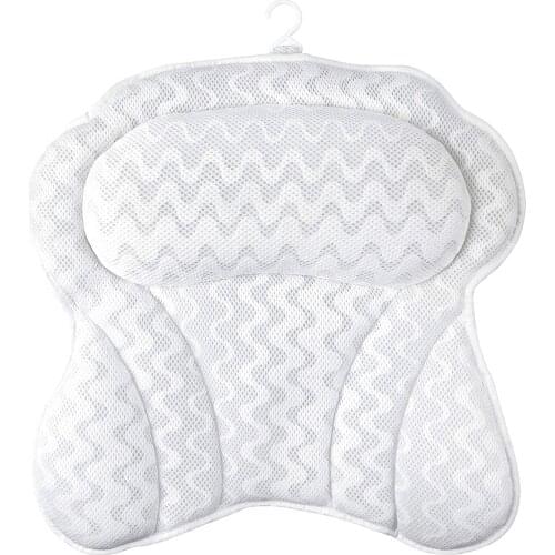 New Bath Pillow Bathtub Pillow Spa Bath Pillows for Tub Neck Shoulder Back Support with Suction Cups Spa Bathroom Accessories