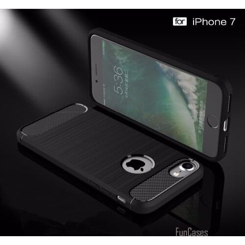 Rugged Brushed TPU Anti Knock Phone Case For iPhone 7 Plus Case 7Plus Cases Cover iPhon7 Coque Fundas Cases telefone Antiknock