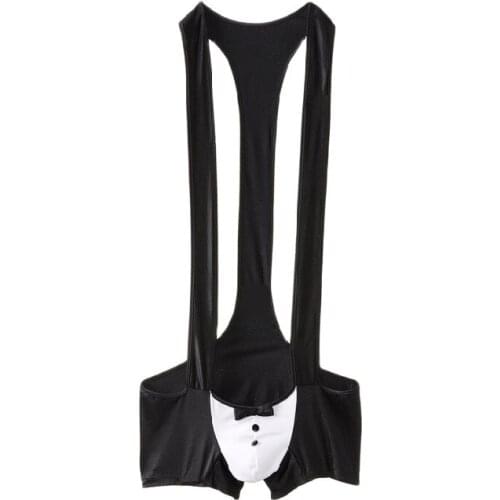 Sexy Male Jockstrap Briefs Freestyle Jockstrap Wrestling Singlet Mankini French Maid Bodysuit Underwear Lingerie