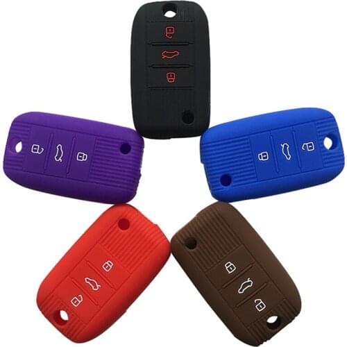 Silica Gel Car Key Cover Case For Mg Zs Top Layer Leather Rubber Flip Key Remote Control Case For Keychain Alarm Flip Key