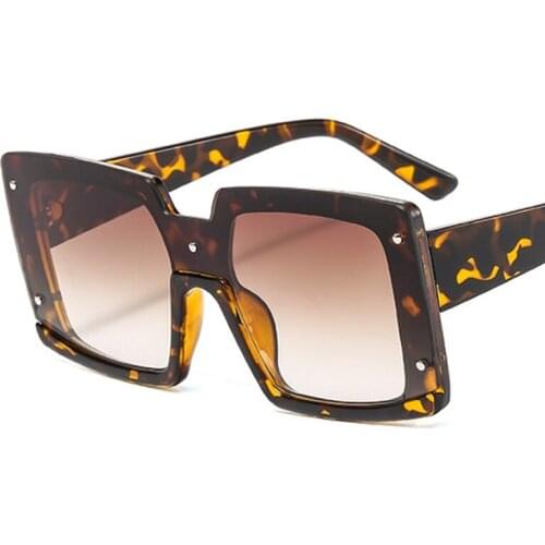 Square fashion shades glasses 2020 Fashion oversize Sunglasses Women luxury brand big frame sunglasses for female men Oculos