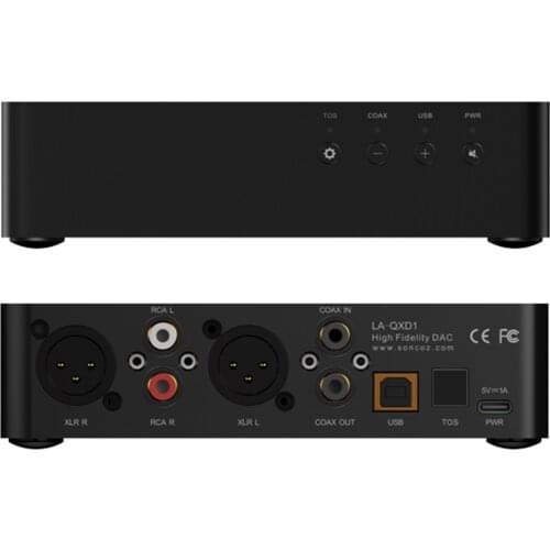 SONCOZ LA-QXD1 Full Balanced USB DAC ES9038Q2M with XLR RCA Output Optical Digital to Analog Converter USB Opt Coax Input