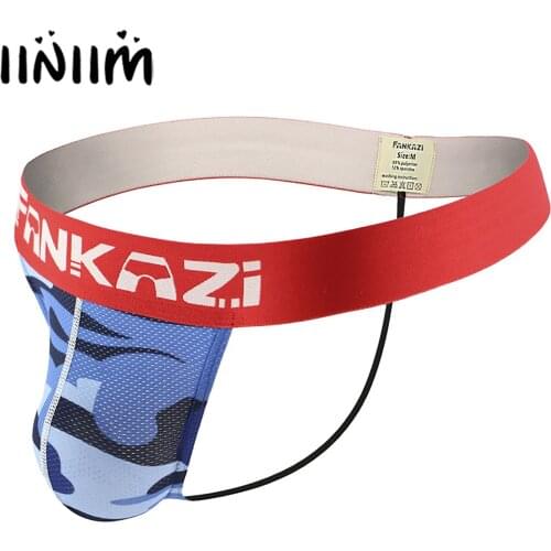 Mens Net Camouflage Print Low Rise Letters Print Wide Elastic Waistband Bulge Pouch Open Butt G-string Briefs Thong Underwear