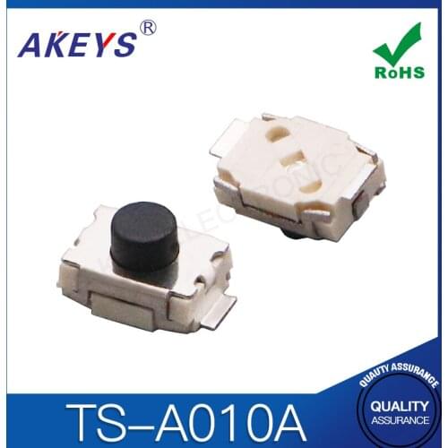 50PCS TS-A010A 3*4*2 Mini Push Button Switch 2 Pin SMD/SMT Vertical Without Column