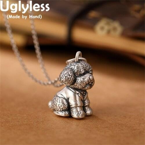 Uglyless Elegant Miss Kitty Cats Pendants for Women Thai Silver Animals Necklaces NO Chains 925 Silver Funny Dress Jewelry Cat