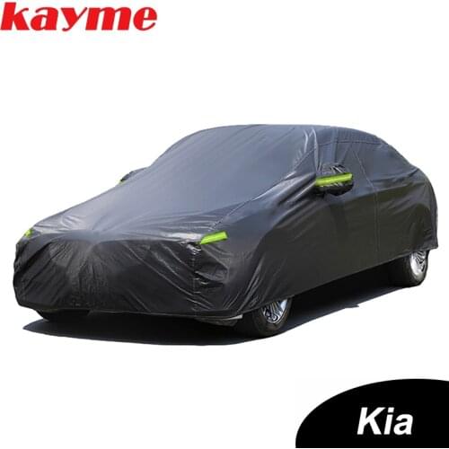 Kayme Universal Full Black Car Covers Outdoor UV Snow Resistant Sun Protection Cover for Kia Sportage Rio Sorento K3 K4 K5
