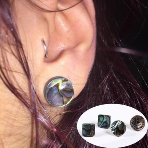 Vintage Green Abalone Shell Geometry Stud Earrings Square Earring Handmade Boho Style Tortoise Shell Earrings Women Jewelry Gift