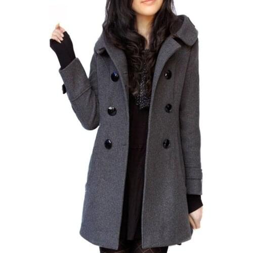 Winter Women Long Coats 2020 Hooded Cashmere Woolen Cotton Coats Jackets Women Casual Slim Plus Size Wool Blends Long Coat