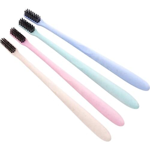 10pcs Wheat Straw Environmentally Friendly Bamboo Charcoal Toothbrushes Toothbrushes With Soft Bristles refined