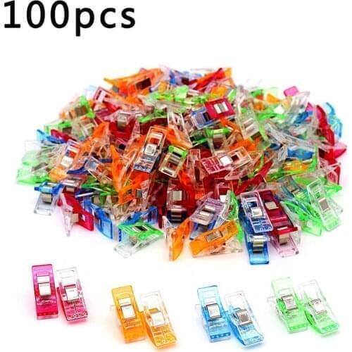 100Pcs Sewing Craft Quilt Binding Plastic Clips Clamps Pack For Patchwork Decoration Clamp Clothes Clip Sewing Tools