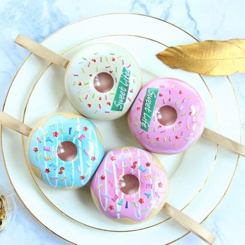 5PCS Donut Wedding Candy Box European Creative Tinplate Personality Korean Baby Shower Full Moon Tin Box Packaging Dragee Box