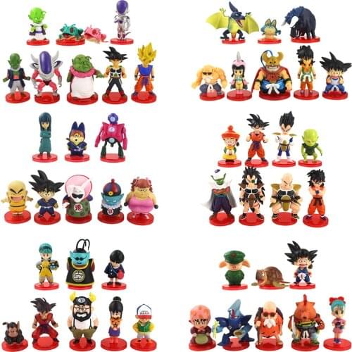8pcs/Set 3-8cm Dragon Ball Z DBZ Anime Goku Uron Chichi Kame Sennin Vegeta Piccolo Action Figure Mini Model Toys Kids GIft