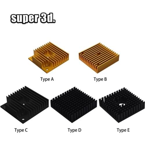 3D Printer Aluminum Motor Heatsink Black Gold Radiator 40 x 40 x 10mm for 42 stepper motor MK7/MK8 Extruder Heat Sink