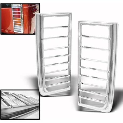Car Rear Brake Tail Light Lamp Covers Trims Bezel Chrome Set for Hummer H2 Suv 2003-2009