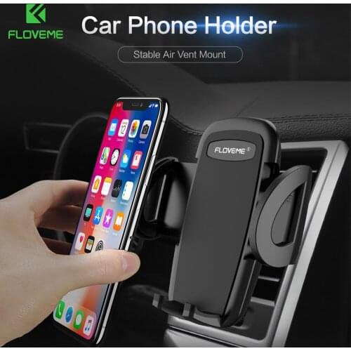 FLOVEME Car Phone Holder Stand For iPhone 11 Pro XR XS Max Air Vent Mount Clip Bracket Phone Holder Car Cell Phone Support Stand