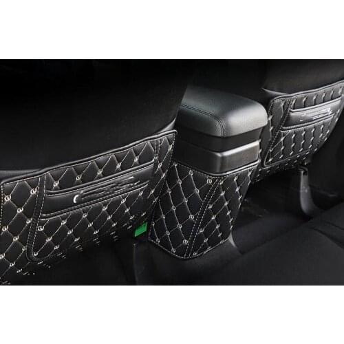 Car armrest box Back row anti kicking pad holster Artificial Leather color for MITSUBISHI outlander 2016-2019 Accessories