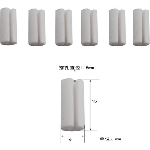 High temperature resistant Ceramic thread side column ID1.8*OD6*H15/ insulating porcelain bushing