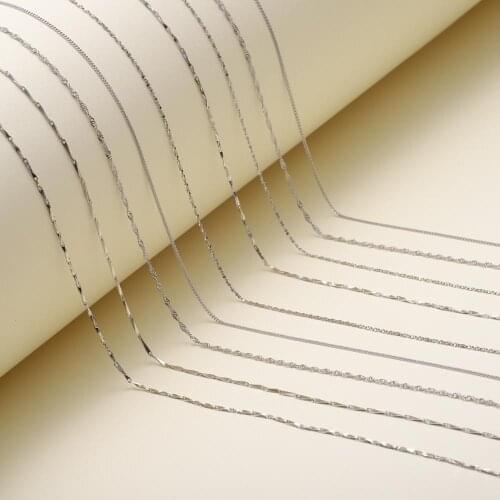 Big Promotion! Silver Color Chain Necklace with Lobster Clasps fit Men Women Pendant High Quality Jewelry Accessories 10 Designs