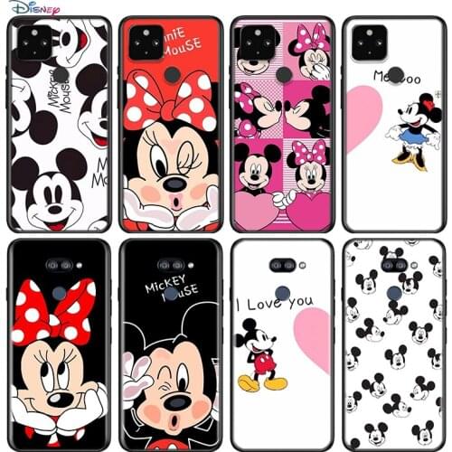 Mickey and Minne BFF For Google Pixel 5 4 4A XL Shell For LG Q60 V60 V50 V50S V40 V35 V30 5G Black Soft Phone Case