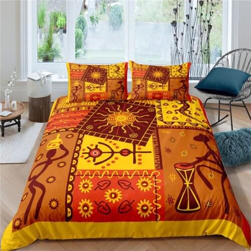Home Living Luxury Ethnic Style Boho Print 2/3Pcs Soft Duvet Cover PillowCase Queen and King Size Kids Bedding Set EU/US/AU Size