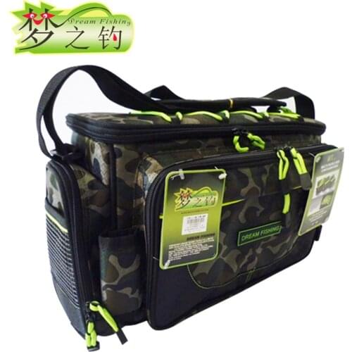 Dream Fishing Outdoor Fishing Bag 45x15x25cm 1200D Nylon Waterproof Fishing Tools Accessories Case Bolsa Pesca Fly Rod Lure Bag