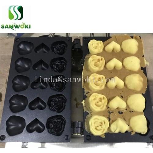Electric rose shaped waffle machine Heart-shaped waffle maker machine Cartoon Waffle making machine waffle iron baker machine