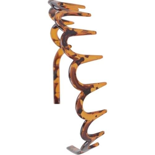 Stable Brown Acrylic Sharks Tooth Hair Comb Headband For Women Hair Jewelry