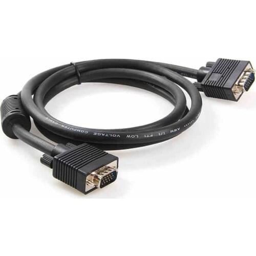 1Piece 1.5 meter PC Computer Monitor Male to Male 15 Pin VGA M/M Cable Cord Black for PC TV,SVGA analog 1920 x 1080p