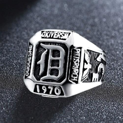 Stainless Steel Vampire-Diaries Rings For Men Black Punk Rock Classic Gift Cool Movies Jewelry