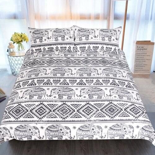 3d Bedding Indian Elephant Printed Queen Comforter Sets King Twin Size Luxury Bed Linen Duvet Cover Sheet Set Home Textiles