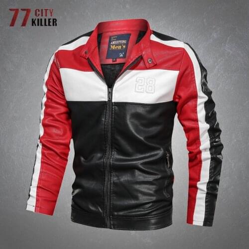 Tactical PU Leather Jackets Mens Autumn Casual Patchwork Stand-up Collar Motorcycle Coats Male Business Slim Fit Bomber Outwear