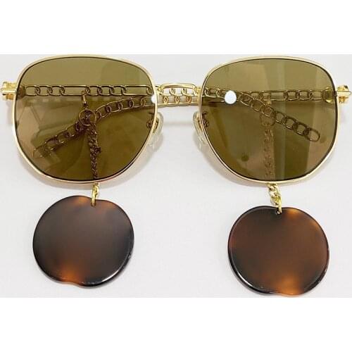 Square Fashion Sunglasses Women Luxury Brand Desgin Sun Glasses With Chain Outdoor Driving Eyeglasses