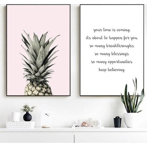 Pineapple Motivation Quotes Canvas Poster Nordic Minimalist Wall Art Print Painting Decoration Picture Scandinavian Home Decor