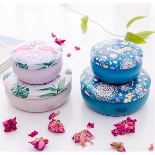New Cute Animal Flamingo Deer Gift Box Round Shape Tinplate for Kids Stationery Candy Womens jewelry storage box Party favor