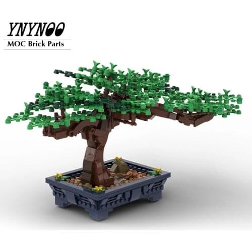 NEW 647Pcs Bonsai Tree Green Bush Flower Grass Plant Model Ornament Building Blocks Bricks DIY Assembly Educational Toy Gifts