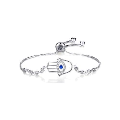 Devils Eye Fatima Hamsa Bracelet Women Fashion Jewelry Trendy Crystal Zircon Adjustable Charm Bracelet & Bangle