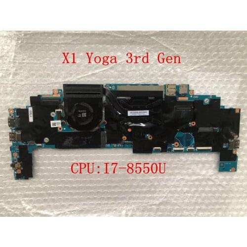 Original Laptop Lenovo ThinkPad X1 Yoga 3nd Gen I7-8550U 16GB Motherboard With Fan FRU 01YN202