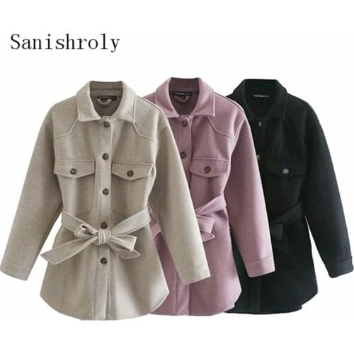Autumn Winter Womens Shirts Jackets Warm Shirt Trench Coats Female Midi Long Windbreaker Outerwear Long Sleeve Coat With Belt