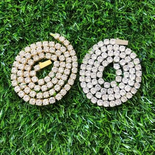 High Quality 4mm CZ Tennis Chain Necklace Men Hiphop/Punk Gold Silver Color