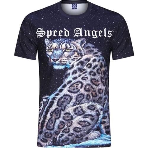 Casual T Shirt Summer Harajuku Short Sleeve Print T-shirts Beach Loose Animal Print Fashion Streetwear Breathable Gym Men Tshirt