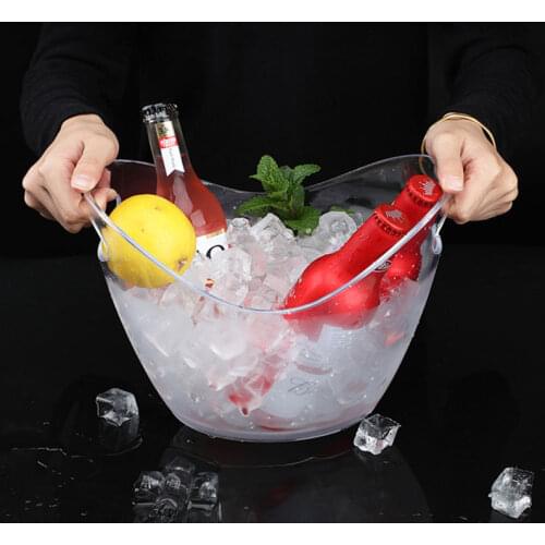 1pc Transparent Ice Cube Storage Bucket Beer Win Bucket Bar Ice Bucket Container Champagne Can Wine Bucket NJ72701