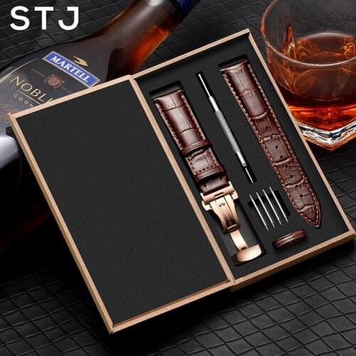 STJ 18mm 20m 22mm 24mm Genuine Leather Watchband For Samsung Galaxy gear s3 Watch Band Strap for Galaxy Watch Active 42mm 46mm