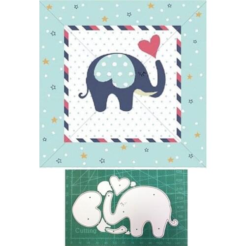 Elephant Heart Frame Metal Cutting Dies Stencils Template For DIY Scrapbooking Embossing Paper Cards Album Making Craft Dies Cut