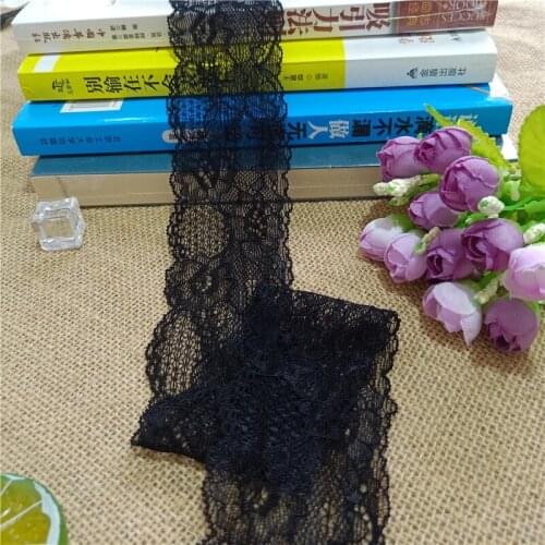S1067 6CM black elastic soft mesh spandex French Swiss lace lace lace fabric for womens underwear