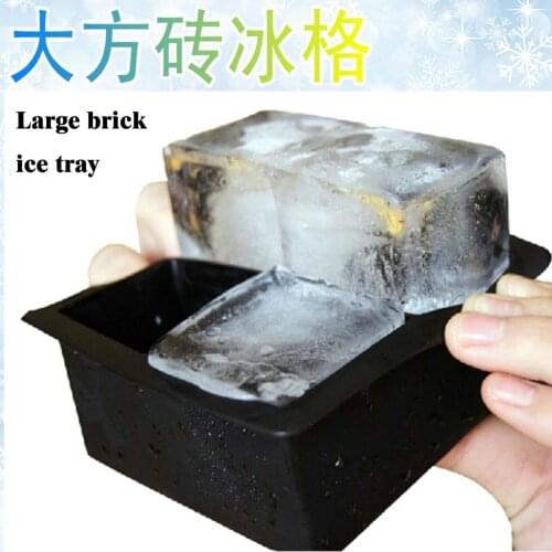 4-cell silicone ice cube box with lid, four-cell ice box, large ice cube mold, whiskey