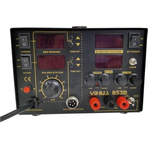 YIHUA 853D 5A Hot air welding table three-in-one hot air welding table with power supply of 30V 5A